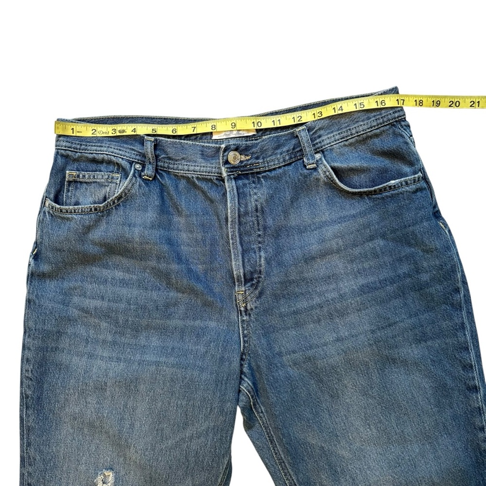 Free People Maggie Ripped Ankle Straight Leg Jeans In Sequoia Blue, Sz 32 - Picture 11 of 16